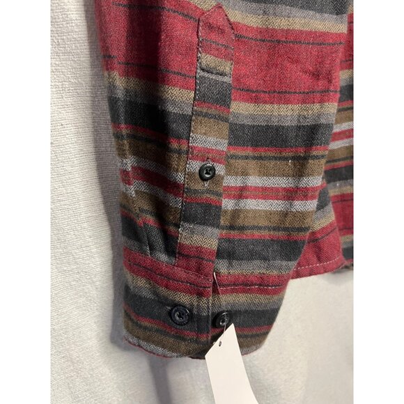 NWT G.H. Bass & Co Striped Button-Up Shirt 2X-Large Red/Gray Long Sleeve Casual - Picture 9 of 16